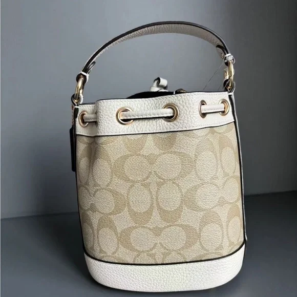 Coach Cream and Tan Signature Shoulder Bag - Picture 6 of 6